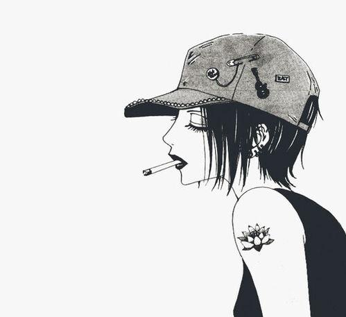 头像女手绘吃瓜,描绘夏日悠闲时光